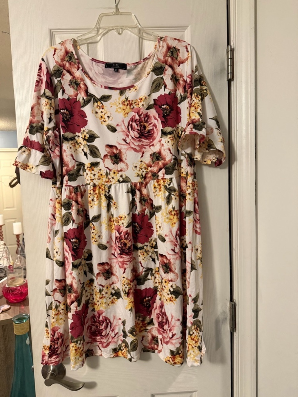 Vibe Pink Floral Babydoll Dress